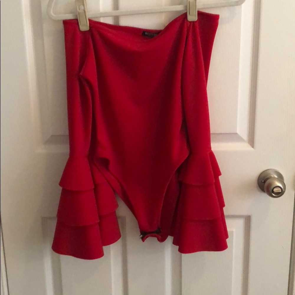 Nastygal red bodysuit